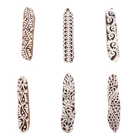 Set of 6 Piece New Mix Wooden Printing Blocks